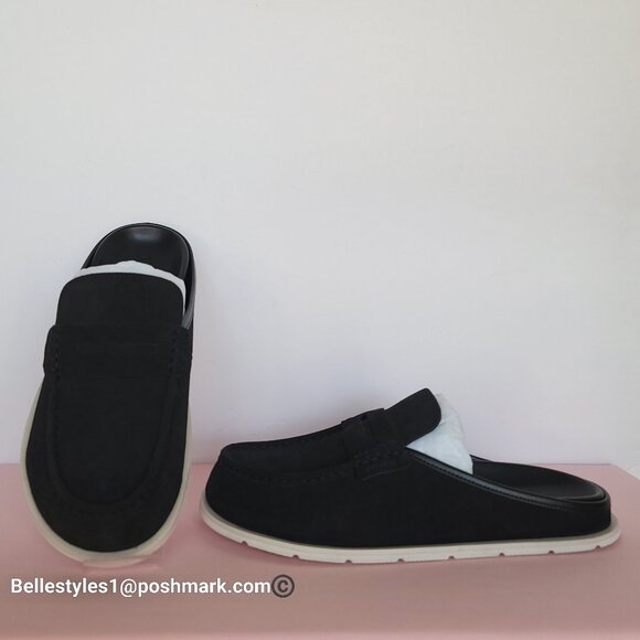 COACH Men’s Suede Loafer Mule- MEN’s US Size: 11D – Black color⭐ main image 7